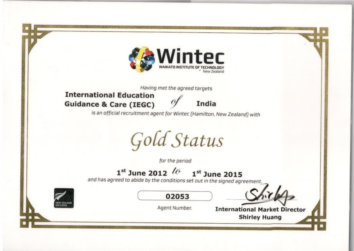 Wintec Technology Certificate of Appreciation and Award-2015